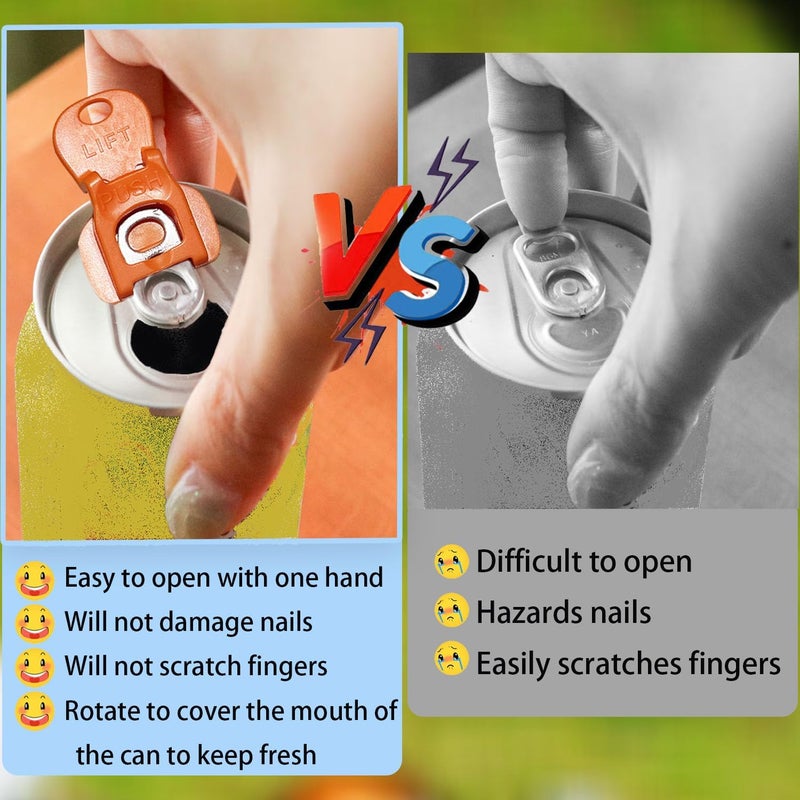 BOVVSKY 12PCS Easy Tab Opener & Drink Protector, Complete Cover Easy Tab Opener, Soda Can Opener Tool, Colorful Drink Can Protector Cap for Soda, for Coke, Beer, Soda, Aluminum Beverage - Image 5